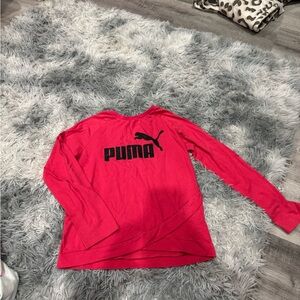 Puma Kids Hot Pink Long-Sleeve Top with Black Logo